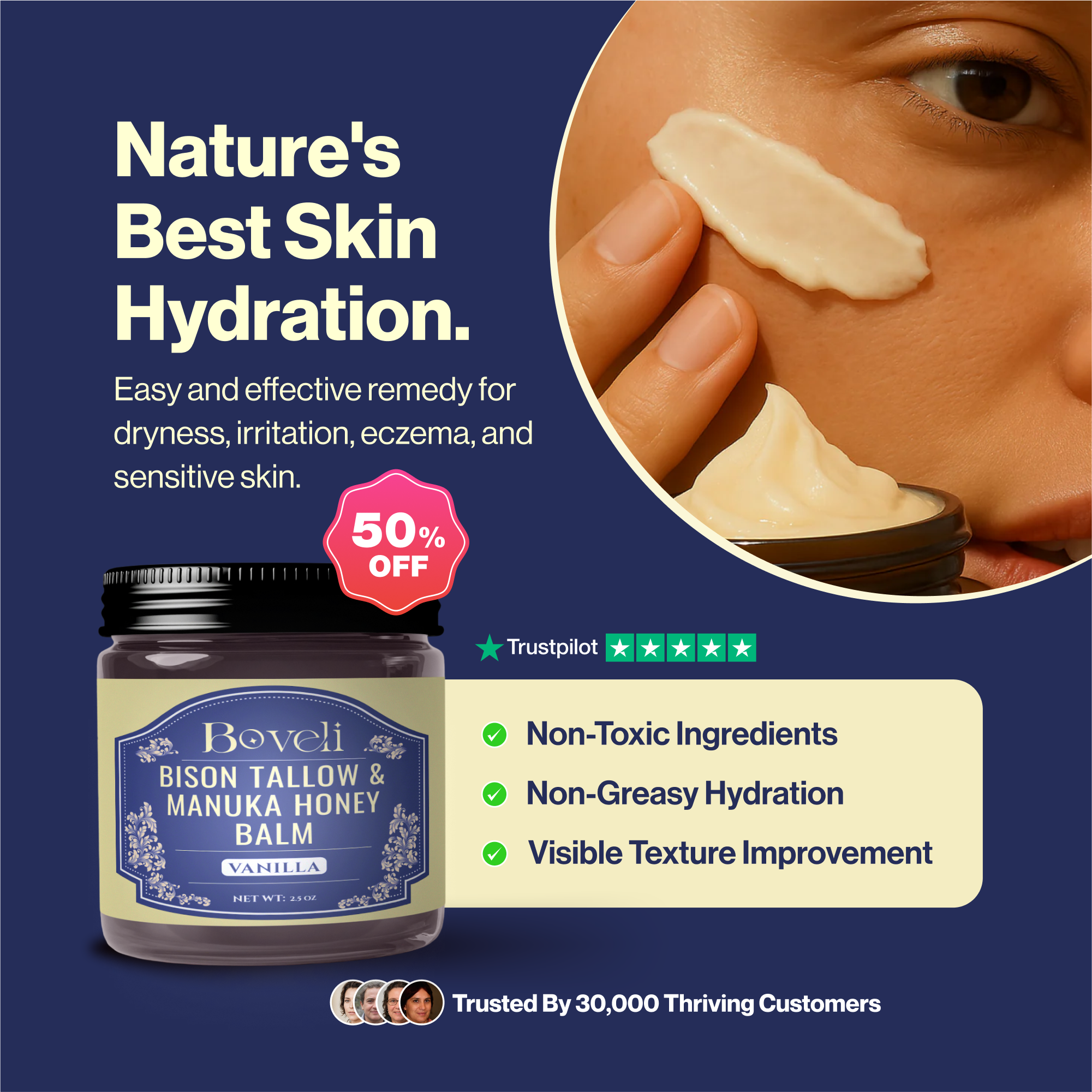 Boveli Bison Tallow & Manuka Honey Balm (50% OFF)