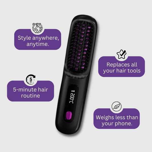 Numoya - Portable Straightener Brush (50% OFF)